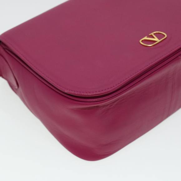 VALENTINO Chain Shoulder Bag Leather Pink Auth yk6951 - Picture 15 of 16